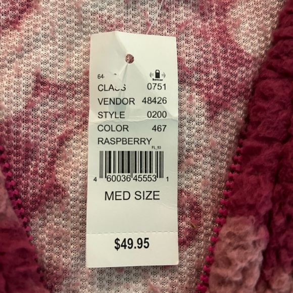 NWT PacSun Royal Flower Printed Sherpa Women’s Hoodie. Size Medium - Picture 4 of 6